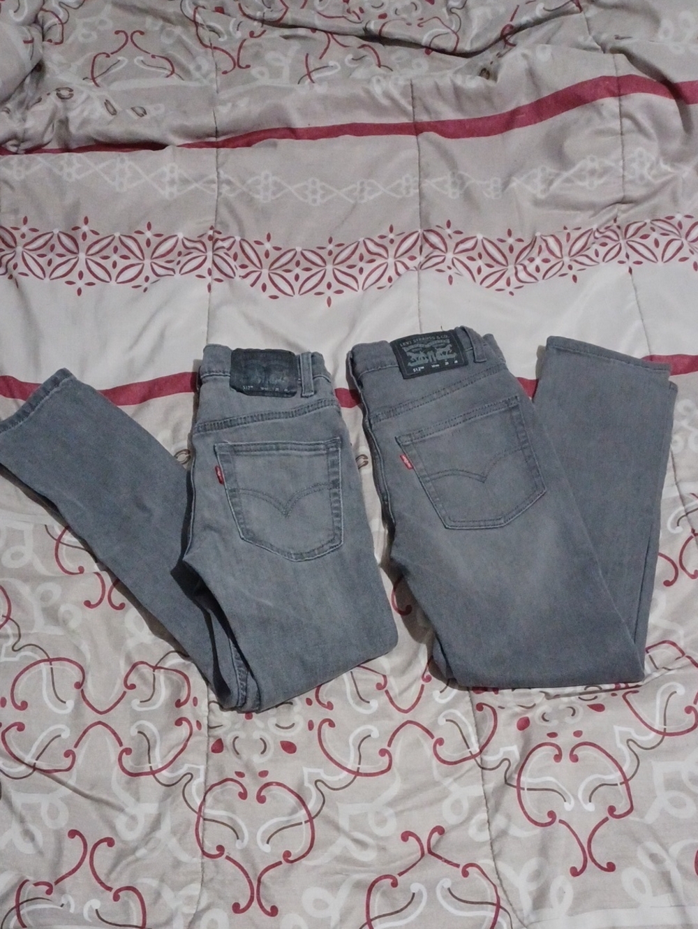 Bundle Of 2 Grey Levi's 512 Slim Taper Fit Jeans For Boys Size 10